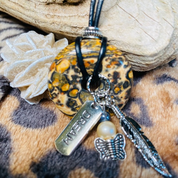 Leopard Skin Jasper Healing Necklace - Picture 2 of 5